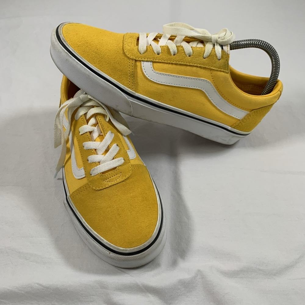 Vans Old Skool Womens Size 9 Yellow White Casual‎ Walking Skate Shoes Sneakers
